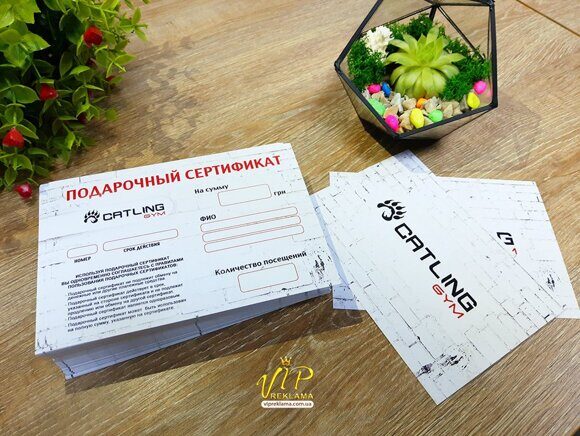 Подарочный сертификат печать Николаев 2